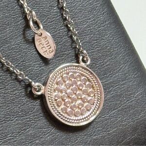 Anna Beck Reversible Dot Collection Sterling Gold Plate Circle Pendant Necklace